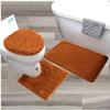 Gorgeous Home LINEN 3 Piece Bathroom Floor Bath Mats Rugs Set with Lid Cover Non-Skid Absorbent Solid #6 (Brick Rust Orange) view 1