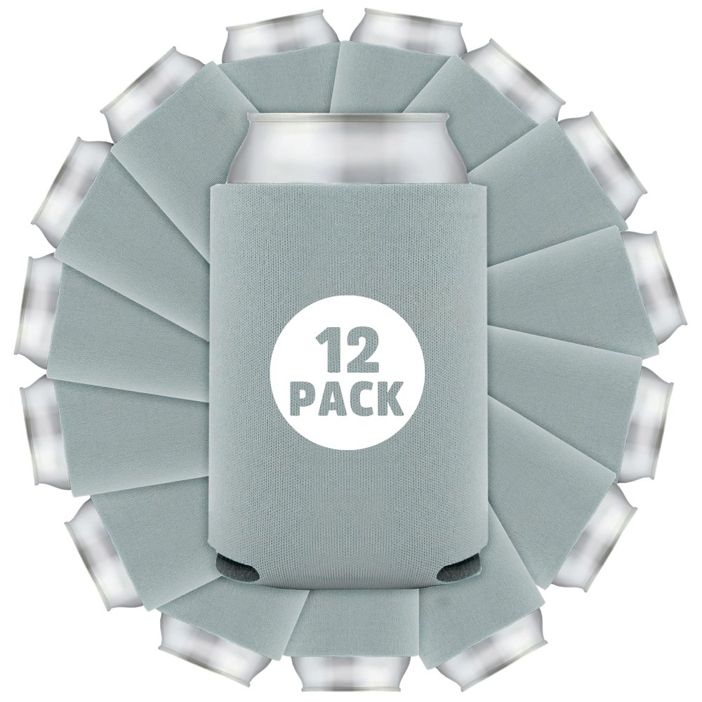 12 Pcs Bulk Blank Collapsible Can Coolers - Perfect For Sublimation Printing, HTV, Screen Printing or DIY Crafts (Frost)