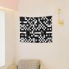 ZISHAK Black White Formula Checkered Pattern Print Art Decor Tapestry,Perfect For Home Decorations,Wall Disguise,Festival Settings view 4