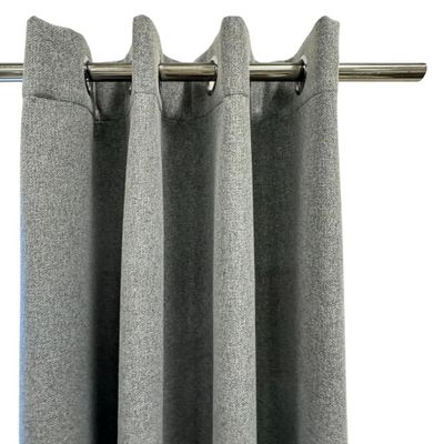 Ikiriska Extra Long 100% Total Blackout Woven Curtains (1 Panel) 7-30 ft Long. Custom Made. Hotel Quality. (100" Wx144 L, Classic Gray)