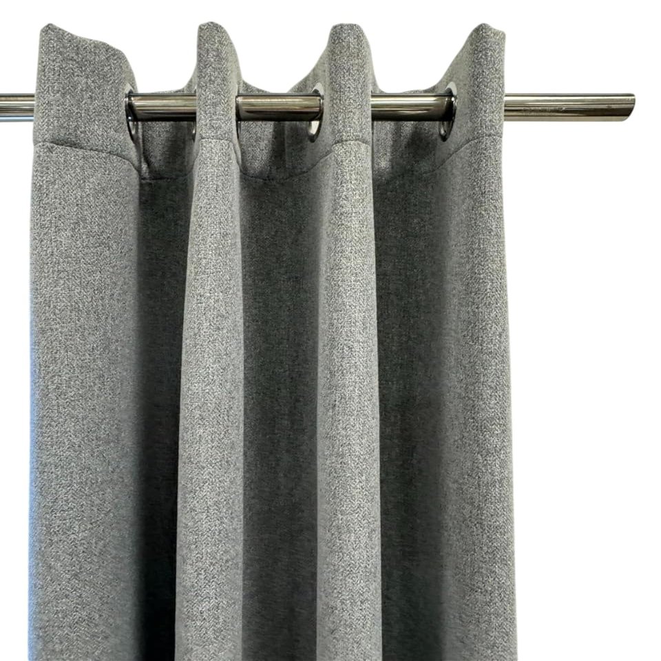 Ikiriska Extra Long 100% Total Blackout Woven Curtains (1 Panel) 7-30 ft Long. Custom Made. Hotel Quality. (100" Wx144 L, Classic Gray)