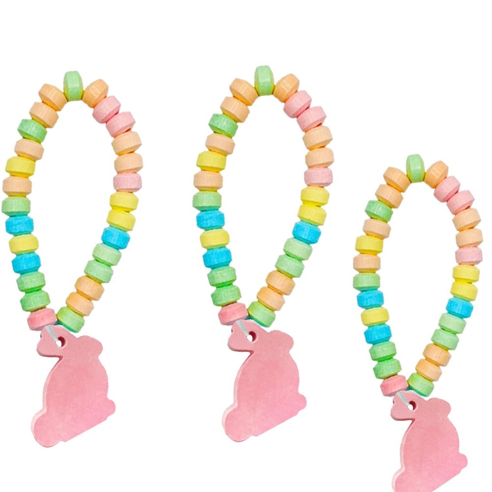 Fruidles Easter Bunny Candy Bracelet, Multicolor Fruit-Flavored Chewables for Party Favors (144-Pack)
