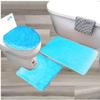 Gorgeous Home LINEN 3 Piece Bathroom Floor Bath Mats Rugs Set with Lid Cover Non-Skid Absorbent Solid #6 (Turquoise Aqua) view 1