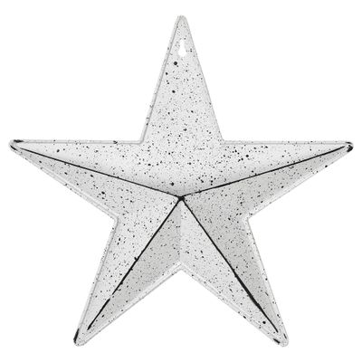 VHC Brands Patriotic Faceted Metal Star Wall Hanging - 12x12, Distressed Appearance, Independence Day Decor, American Star with Display Pocket