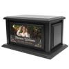 Personalized Solid Wood Human Urns for Ashes 250lbs, Custom Urn Box for Human Ashes, Large Burial and Cremation Urns for Ashes, Black Wood Color (Design 1) view 1