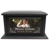 Personalized Solid Wood Human Urns for Ashes 250lbs, Custom Urn Box for Human Ashes, Large Burial and Cremation Urns for Ashes, Black Wood Color (Design 1) view 3