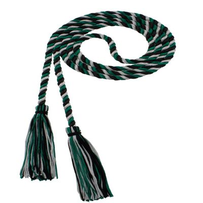 Tassel Depot Graduation Honor Cord - Black/Dark Green/Gray - Every School Color Available - Made In Usa