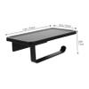 Hoement Wall Mount Paper Towel Holder Multipurpose Aviation Aluminum Storage Shelf for Kitchen Bathroom Strong Load Bearing Easy Installation and Elegant Design Black Color view 2