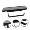 Hoement Wall Mount Paper Towel Holder Multipurpose Aviation Aluminum Storage Shelf for Kitchen Bathroom Strong Load Bearing Easy Installation and Elegant Design Black Color view 4