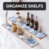 FIFTY FEET 18X96 Inch Shelf Liner for Kitchen Cabinets, PVC Drawer Liner for Dresser Non-Slip Bathroom, Non-Adhesive Cabinet Liner Washable (Blue Flower)(9 Roll) view 2