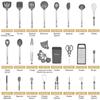 Kitchen Utensil Set-Silicone Cooking Utensils-33 Kitchen Gadgets & Spoons for Nonstick Cookware-Silicone and Stainless Steel Spatula Set-Best Kitchen Tools, Useful Pots (Grey) view 2