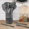 Kitchen Utensil Set-Silicone Cooking Utensils-33 Kitchen Gadgets & Spoons for Nonstick Cookware-Silicone and Stainless Steel Spatula Set-Best Kitchen Tools, Useful Pots (Grey) view 3
