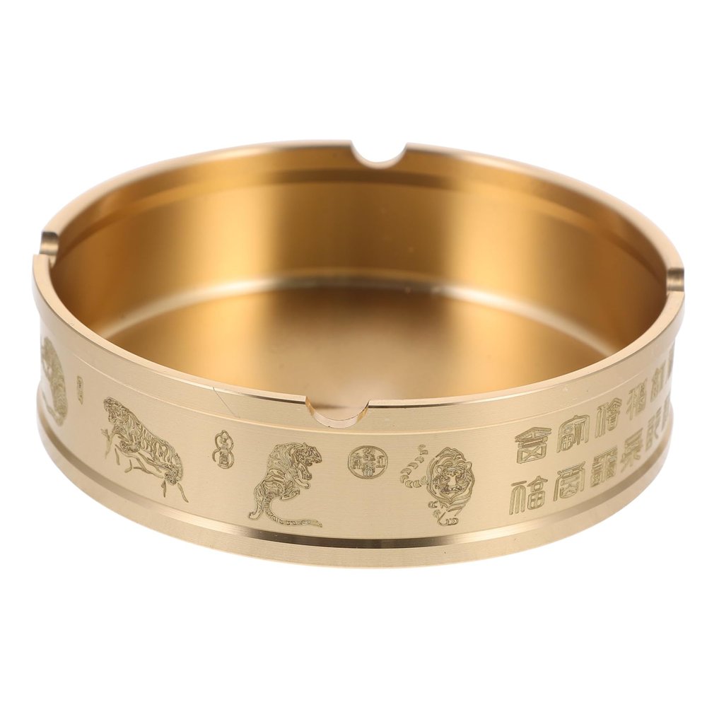 RORPOIR Vintage Style Brass Ashtray Multi-functional Metal Decor Ashtray for Decor