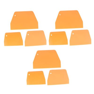 GRIRIW 8pcs Ladder Shape Pastry Scraper Yellow Large Medium Cake Spreader for Smooth Icing and Baking Needs Essential Kitchen Baking Tools for Cake Decorating and Bread Cutting