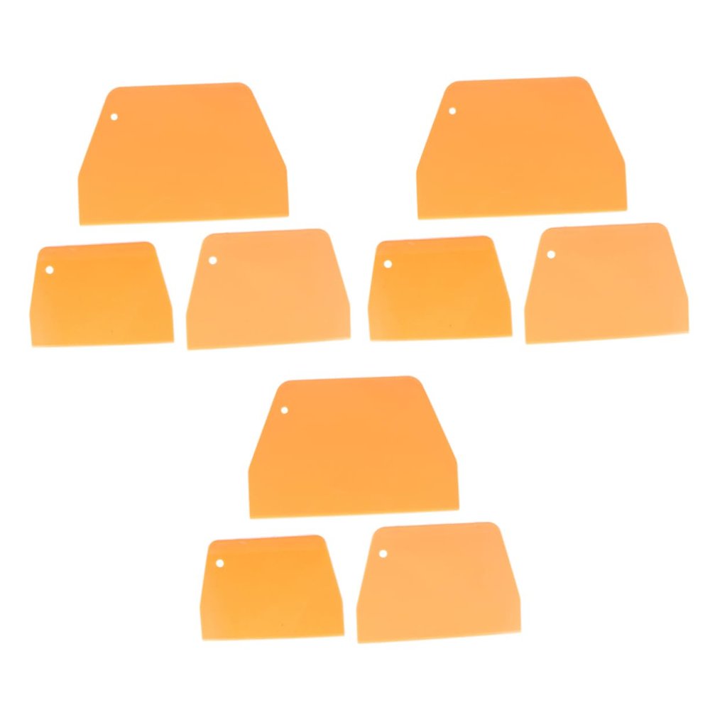 GRIRIW 8pcs Ladder Shape Pastry Scraper Yellow Large Medium Cake Spreader for Smooth Icing and Baking Needs Essential Kitchen Baking Tools for Cake Decorating and Bread Cutting