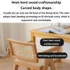 ESRADA Rattan Reading Chair for Bedroom Comfy Indoor Kitchen Dining Chair with Rattan Seat and Back Wood Chair for Home Living Room Farmhouse Restaurant Black view 3