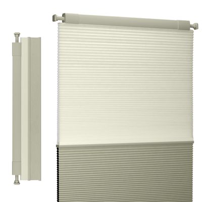 Boolegon Day and Night Cellular Shades No Tools No Drill Blinds for Window Cordless Easy to Install Honeycomb Shades Blackout&Filter Light Window Shades for Office Home, Beige, 40" W x 36" H