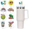 Stanley Cup 30 Oz & 40 Oz Tumblers with Handle - Straw Toppers & Covers, Funny Beach & Summer Straw Tips, Anti-dust Lids view 1