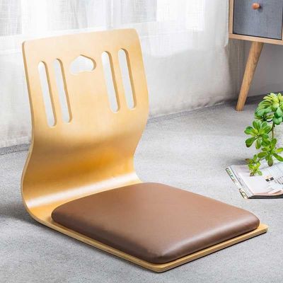 Floor Chair Cushion Seat Japanese Style Tatami Living Room Furniture Asian Floor Zaisu Legless Chair Cherry Finish (Color : B1)