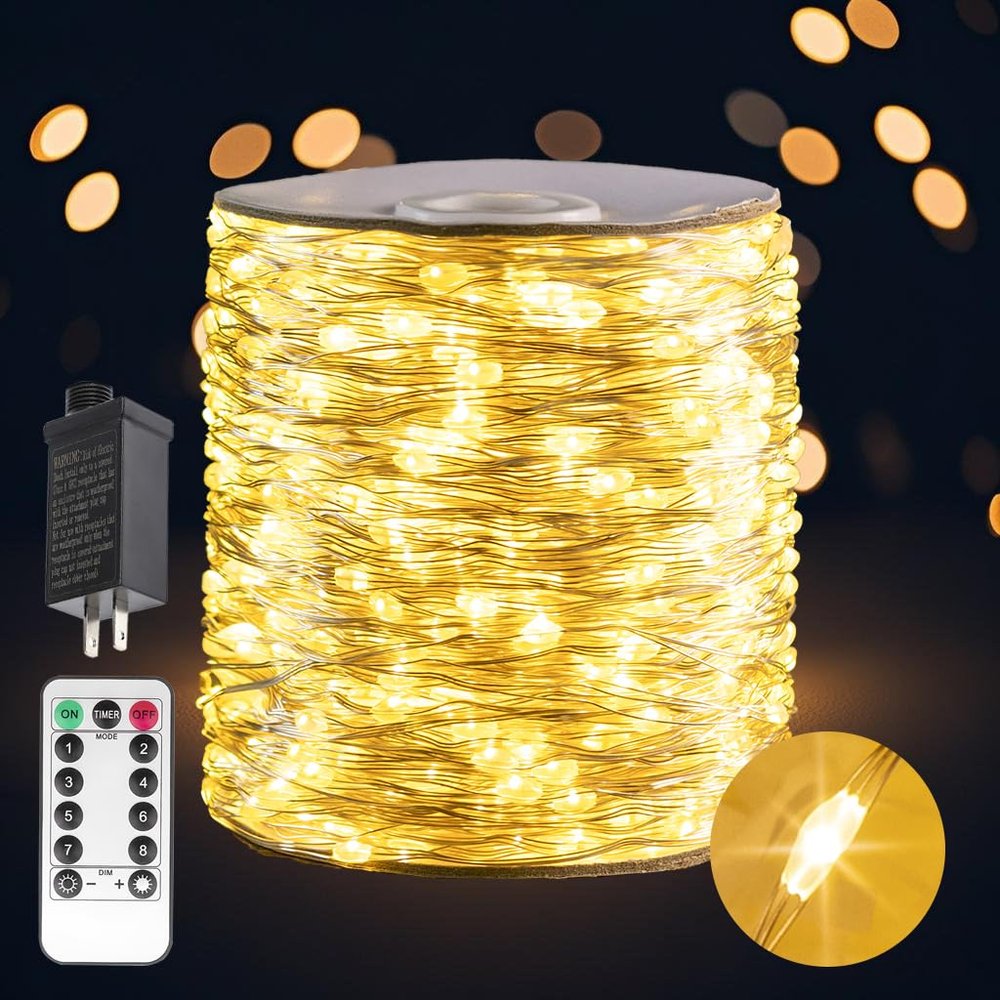 328FT 1000LED Fairy Lights Plug in Warm White Christmas String Lights