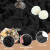 Asee'm 3pcs Cheesecloth Table Runner 120 Inches Long Black Boho Gauze Cheese Cloth Runner 10FT Rustic Sheer Table Runners for Valentine's Day Wedding Party Baby Shower Spring Easter Decoration view 3