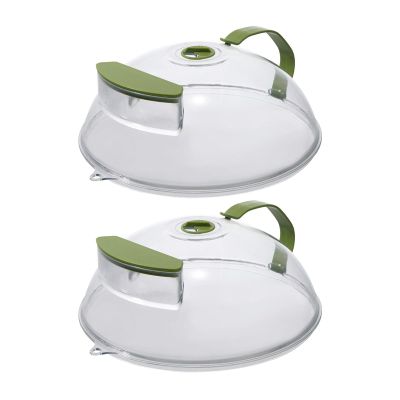 2pcs Microwave Splatter Cover Guard Lid With Handle Microwave Cover Clear Dish Bowl Plates Cover For Homes Kitchen Microwave Splatter Cover Adjustable Dishwasher Safe