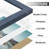 Vittanly 4x6 Picture Frames Set of 9, Shatter Resistant Plexiglass, Display 3.5x5 Pictures with Mat or 4x6 without Mat, Photo Frames for Wall or Tabletop, Engineered Wood, Navy view 3