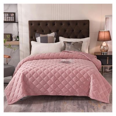 QuKan Bed, Thick Velvet Winter Bedspread on The Bed Plaid Blanket Bed Cover Mattress Topper Quilt Bed Linen Bedspreads for Double Bed Sheet