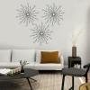 ZEXUIRU 3 Pack Black Sunburst Wall Decor  Metal Crystal Wall Art with Sparkling Rhinestones, 14/18 Inch Starburst Wall Hanging Set for Living Room Bedroom Bathroom  Modern Bling Home Decorations view 4