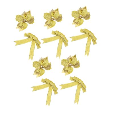 GOOHOCHY 1set Christmas Bowknots Handmade Ornaments for Tree Decoration Wreaths Parties Bright Color Floral Accessories for Holiday Home Decor Festival Celebrations