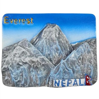3D Mount Everest Nepal Fridge Magnet Tourist Souvenir Refrigerator Decoration Resin Hand Painted Craft Collection