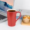 Linkidea 20oz Extra Large Tea and Coffee Mugs, Set of 2 Ceramic Tall Coffee Mugs with Handles, Teacups Large Capacity Cup for Latte, Beer, Hot Cocoa, Microwave and Dishwasher Safe, Red view 4