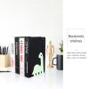 DIYEAH Modern Set Unique Dragon Bookend Rack Non-Slip Metal Book Holder for Desk view 2