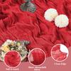 Asee'm 3PCS EasterTable Runner Cheesecloth 10FT Red Boho Gauze Fabric Rustic Sheer Cheese Cloth Runners for Valentine's Day Wedding Bridal Shower Party view 3