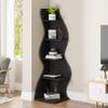 Tribesigns Corner Shelf, Modern 5-Tier Wall Corner Bookshelf, Stylish Corner Small Bookcase Storage Rack Plant Stand with Unique Shape for Living Room, Home Office, (1PC, Black) view 4