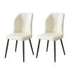 NONROTS 2PCS Dining Chair, Nordic PU Upholstered Hotel/Restaurant Back Chair, Simple Black Iron Chair Frame Desk Chair view 1