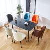 NONROTS 2PCS Dining Chair, Nordic PU Upholstered Hotel/Restaurant Back Chair, Simple Black Iron Chair Frame Desk Chair view 2