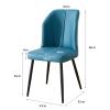 NONROTS 2PCS Dining Chair, Nordic PU Upholstered Hotel/Restaurant Back Chair, Simple Black Iron Chair Frame Desk Chair view 3