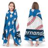 Yeshop Blue Baseball White Personalized Kids Hooded Bath Beach Towel,Beach Towel for Kids Birthday Boys Girls view 3