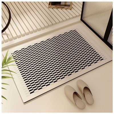 TOWINE Bathroom Rugs Bathroom Rugs Diatom Mud Bath Mat Quick-Drying Water Absorbent Door Mat Foot Mat Non-Slip Bathroom Mat for Shower Floor Bathroom Doorway (Color : D, Size : 40 * 60cm)