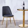 NONROTS 2PCS Dining Chair, Comfortable and Durable Leather Chair, Light Luxury Black Chair Frame backrest Chair view 2