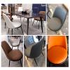 NONROTS 2PCS Dining Chair, Comfortable and Durable Leather Chair, Light Luxury Black Chair Frame backrest Chair view 4