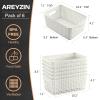 Set of 12 Plastic Storage Baskets Black & White for Shelves, Countertops, Desktops, Cabinets, Bedrooms view 2