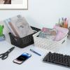 Set of 12 Plastic Storage Baskets Black & White for Shelves, Countertops, Desktops, Cabinets, Bedrooms view 3
