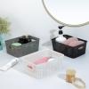 Set of 12 Plastic Storage Baskets Black & White for Shelves, Countertops, Desktops, Cabinets, Bedrooms view 4