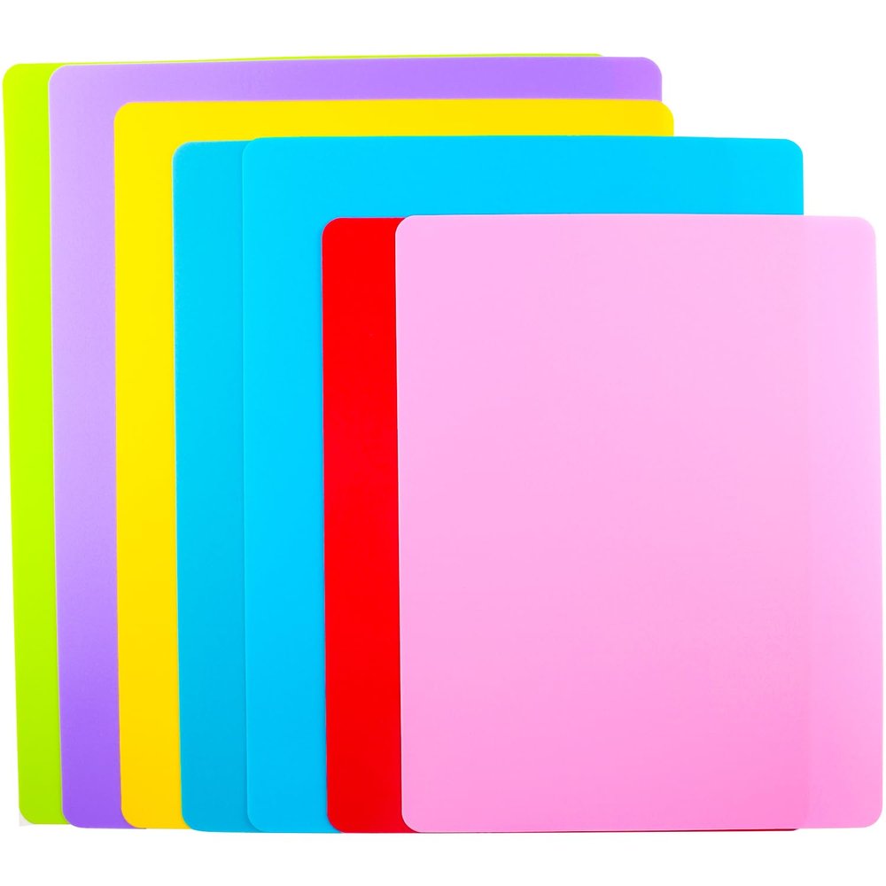 7 Pieces Flexible Cutting Board mats, Plastic Cutting Boards for Kitchen Cooking, Cutting board sheets for Meat and Vegetables, Dishwasher Safe