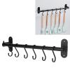 6 Hooks Storage Rack Wall Mounted Storage Holder Strong Load bearing Kitchen Utensil Rack Clother Hanger Punch 40cm for Kitchen view 1