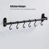 6 Hooks Storage Rack Wall Mounted Storage Holder Strong Load bearing Kitchen Utensil Rack Clother Hanger Punch 40cm for Kitchen view 3