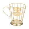 DECHOUS Coffee Capsule Storage Basket Stylish Cup-shaped Organizer for Coffee Small Gold Iron Design for Home Office and Use view 1