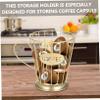 DECHOUS Coffee Capsule Storage Basket Stylish Cup-shaped Organizer for Coffee Small Gold Iron Design for Home Office and Use view 2